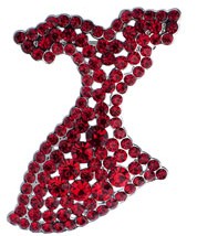 Red dress pin